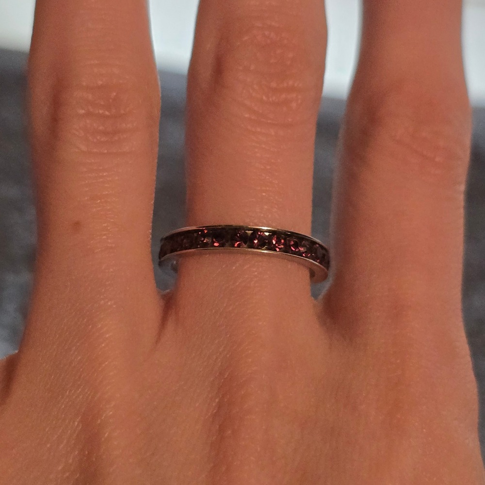 Purple Gen Eternity Band Ring Women Size 7 Jewelry 925 Sterling Silver